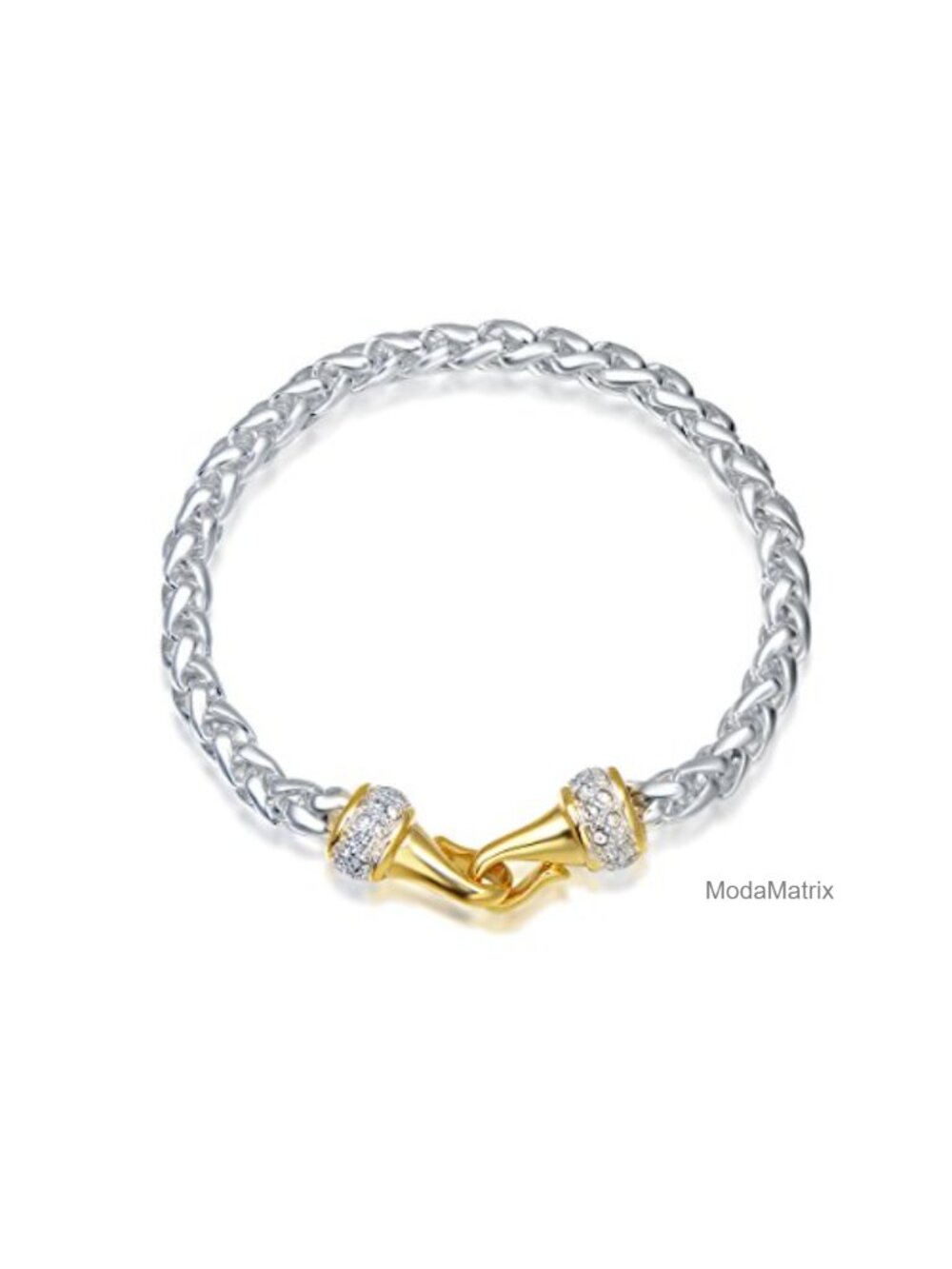 Vintage Designer Inspired Toggle Clasp Bracelet Silver Gold Plated